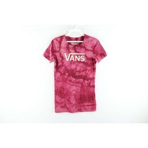 Vintage Vans Womens Size Medium Spell Out Acid Wash Short Sleeve T-Shirt Trippy